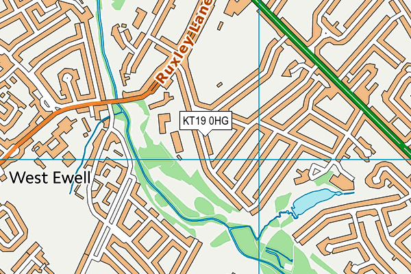 KT19 0HG map - OS VectorMap District (Ordnance Survey)