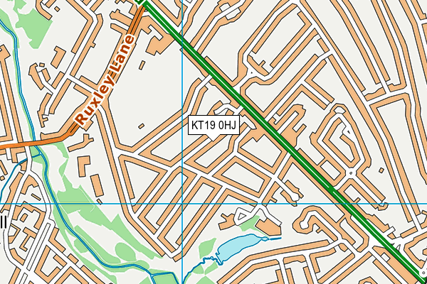 KT19 0HJ map - OS VectorMap District (Ordnance Survey) KT19 0HJ map - OS VectorMap District (Ordnance Survey)