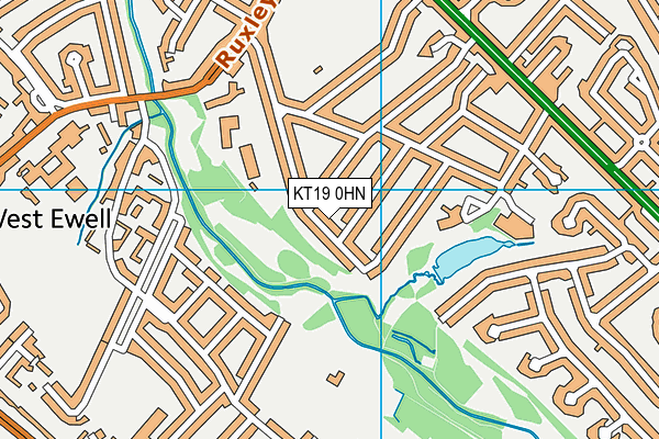 KT19 0HN map - OS VectorMap District (Ordnance Survey) KT19 0HN map - OS VectorMap District (Ordnance Survey)