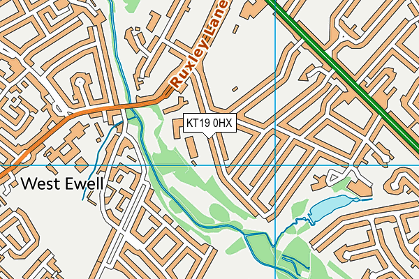 KT19 0HX map - OS VectorMap District (Ordnance Survey) KT19 0HX map - OS VectorMap District (Ordnance Survey)