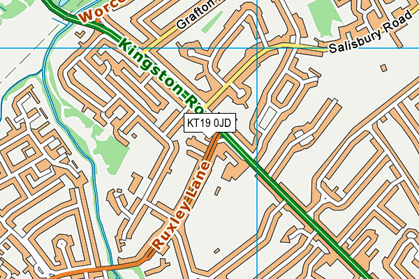 KT19 0JD map - OS VectorMap District (Ordnance Survey) KT19 0JD map - OS VectorMap District (Ordnance Survey)