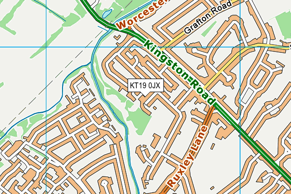 KT19 0JX map - OS VectorMap District (Ordnance Survey) KT19 0JX map - OS VectorMap District (Ordnance Survey)