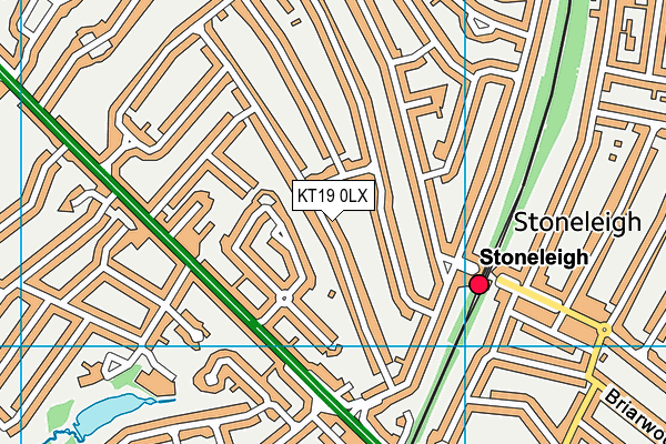 KT19 0LX map - OS VectorMap District (Ordnance Survey) KT19 0LX map - OS VectorMap District (Ordnance Survey)