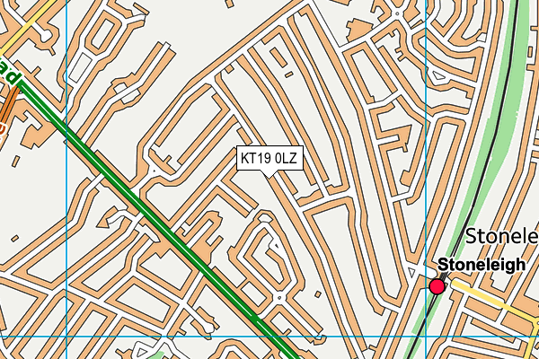 KT19 0LZ map - OS VectorMap District (Ordnance Survey) KT19 0LZ map - OS VectorMap District (Ordnance Survey)