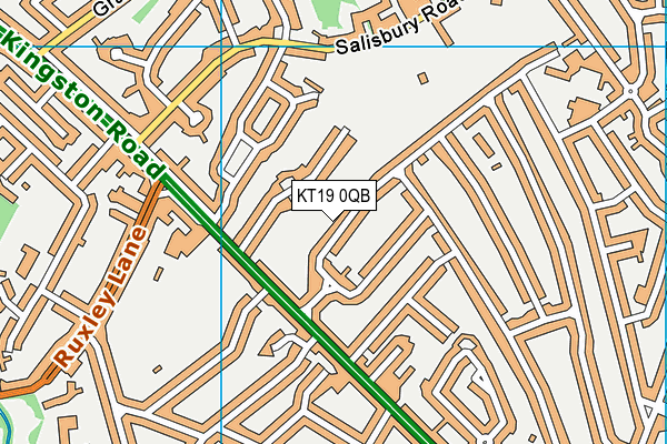 KT19 0QB map - OS VectorMap District (Ordnance Survey) KT19 0QB map - OS VectorMap District (Ordnance Survey)