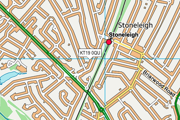 KT19 0QU map - OS VectorMap District (Ordnance Survey)