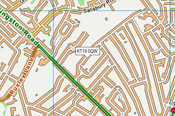 KT19 0QW map - OS VectorMap District (Ordnance Survey) KT19 0QW map - OS VectorMap District (Ordnance Survey)