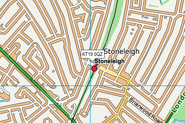 KT19 0QZ map - OS VectorMap District (Ordnance Survey) KT19 0QZ map - OS VectorMap District (Ordnance Survey)