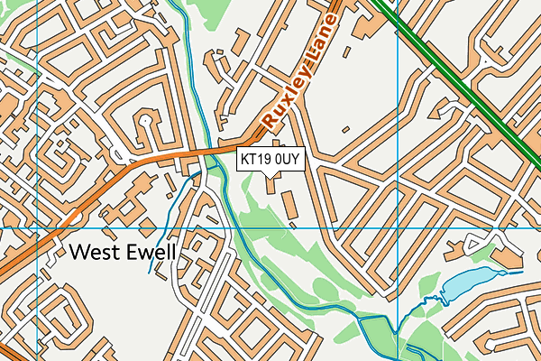 KT19 0UY map - OS VectorMap District (Ordnance Survey) KT19 0UY map - OS VectorMap District (Ordnance Survey)