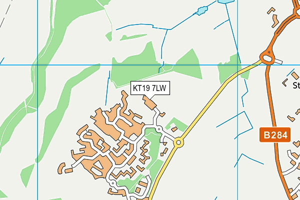 KT19 7LW map - OS VectorMap District (Ordnance Survey) KT19 7LW map - OS VectorMap District (Ordnance Survey)