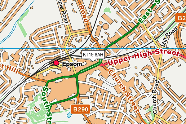 KT19 8AH map - OS VectorMap District (Ordnance Survey) KT19 8AH map - OS VectorMap District (Ordnance Survey)