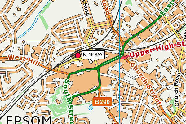 KT19 8AY map - OS VectorMap District (Ordnance Survey) KT19 8AY map - OS VectorMap District (Ordnance Survey)