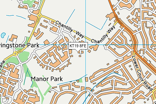 KT19 8FE map - OS VectorMap District (Ordnance Survey) KT19 8FE map - OS VectorMap District (Ordnance Survey)