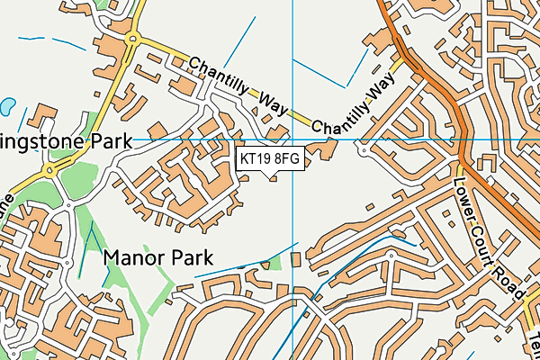 KT19 8FG map - OS VectorMap District (Ordnance Survey) KT19 8FG map - OS VectorMap District (Ordnance Survey)