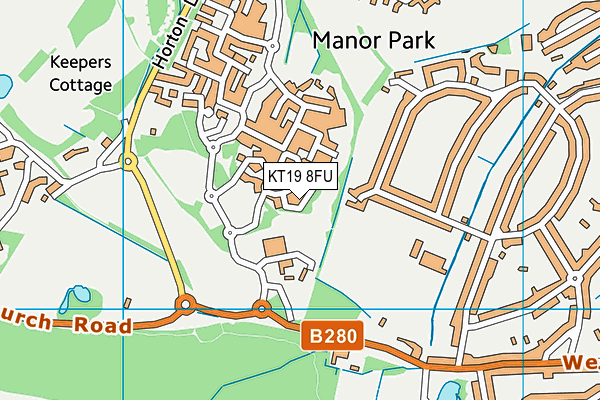KT19 8FU map - OS VectorMap District (Ordnance Survey) KT19 8FU map - OS VectorMap District (Ordnance Survey)