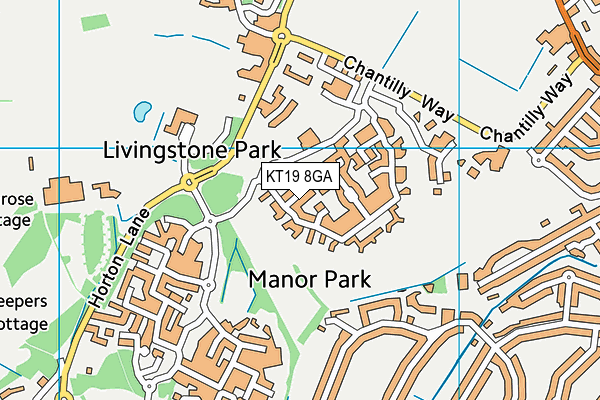 KT19 8GA map - OS VectorMap District (Ordnance Survey)
