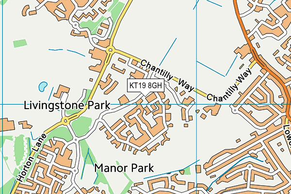 KT19 8GH map - OS VectorMap District (Ordnance Survey) KT19 8GH map - OS VectorMap District (Ordnance Survey)