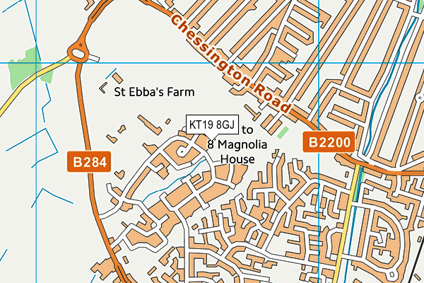 KT19 8GJ map - OS VectorMap District (Ordnance Survey) KT19 8GJ map - OS VectorMap District (Ordnance Survey)