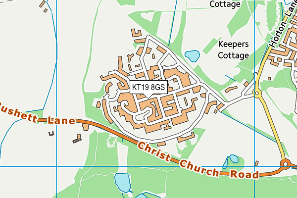 KT19 8GS map - OS VectorMap District (Ordnance Survey) KT19 8GS map - OS VectorMap District (Ordnance Survey)