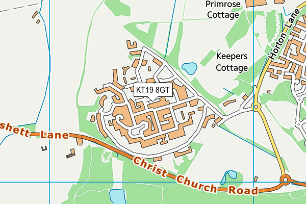 KT19 8GT map - OS VectorMap District (Ordnance Survey) KT19 8GT map - OS VectorMap District (Ordnance Survey)