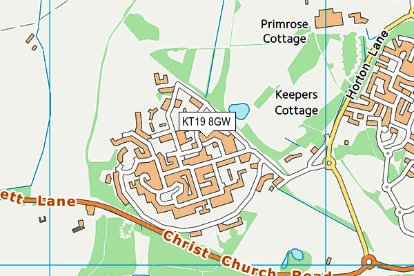 KT19 8GW map - OS VectorMap District (Ordnance Survey) KT19 8GW map - OS VectorMap District (Ordnance Survey)