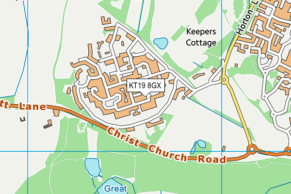 KT19 8GX map - OS VectorMap District (Ordnance Survey) KT19 8GX map - OS VectorMap District (Ordnance Survey)