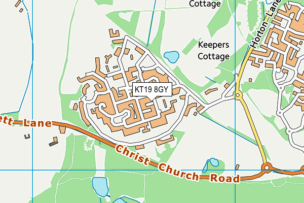 KT19 8GY map - OS VectorMap District (Ordnance Survey) KT19 8GY map - OS VectorMap District (Ordnance Survey)