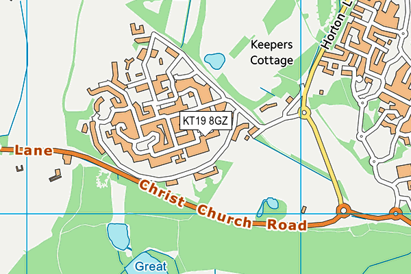 KT19 8GZ map - OS VectorMap District (Ordnance Survey) KT19 8GZ map - OS VectorMap District (Ordnance Survey)