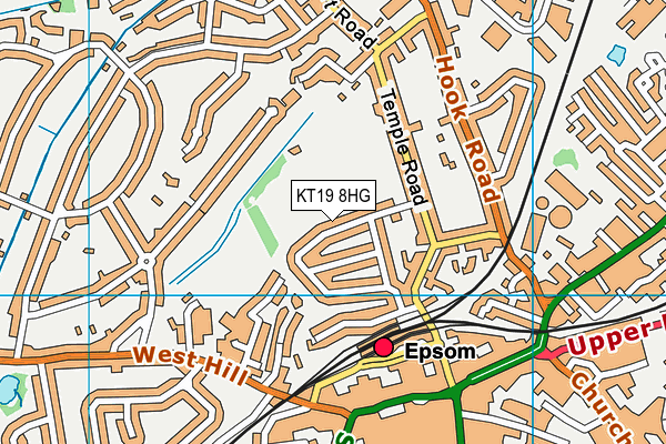 KT19 8HG map - OS VectorMap District (Ordnance Survey)