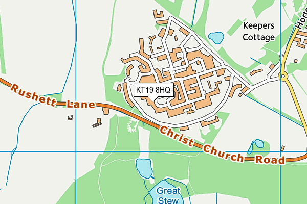 KT19 8HQ map - OS VectorMap District (Ordnance Survey) KT19 8HQ map - OS VectorMap District (Ordnance Survey)