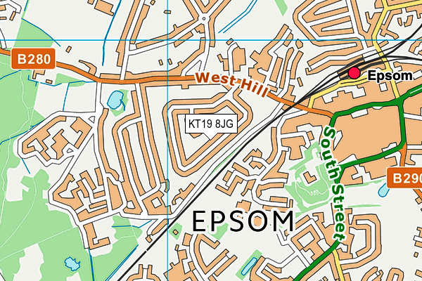 KT19 8JG map - OS VectorMap District (Ordnance Survey) KT19 8JG map - OS VectorMap District (Ordnance Survey)