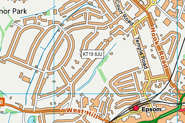 KT19 8JU map - OS VectorMap District (Ordnance Survey) KT19 8JU map - OS VectorMap District (Ordnance Survey)