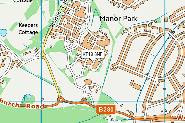 KT19 8NF map - OS VectorMap District (Ordnance Survey) KT19 8NF map - OS VectorMap District (Ordnance Survey)