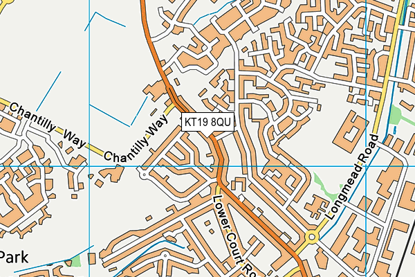 KT19 8QU map - OS VectorMap District (Ordnance Survey) KT19 8QU map - OS VectorMap District (Ordnance Survey)