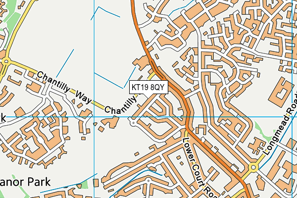 KT19 8QY map - OS VectorMap District (Ordnance Survey) KT19 8QY map - OS VectorMap District (Ordnance Survey)