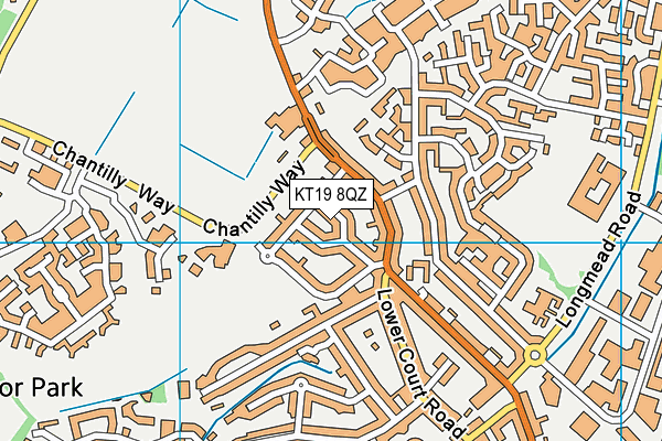 KT19 8QZ map - OS VectorMap District (Ordnance Survey) KT19 8QZ map - OS VectorMap District (Ordnance Survey)