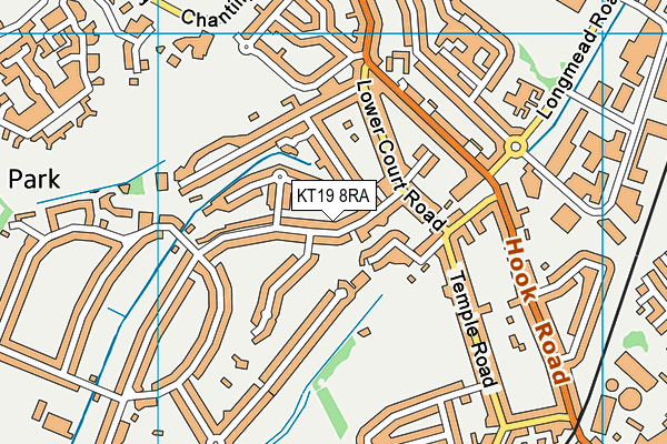 KT19 8RA map - OS VectorMap District (Ordnance Survey) KT19 8RA map - OS VectorMap District (Ordnance Survey)