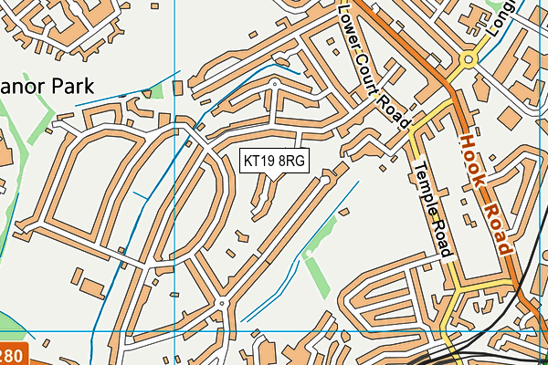 KT19 8RG map - OS VectorMap District (Ordnance Survey) KT19 8RG map - OS VectorMap District (Ordnance Survey)