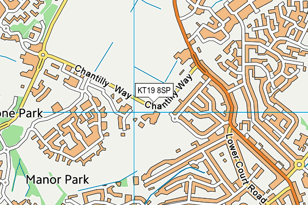 KT19 8SP map - OS VectorMap District (Ordnance Survey) KT19 8SP map - OS VectorMap District (Ordnance Survey)