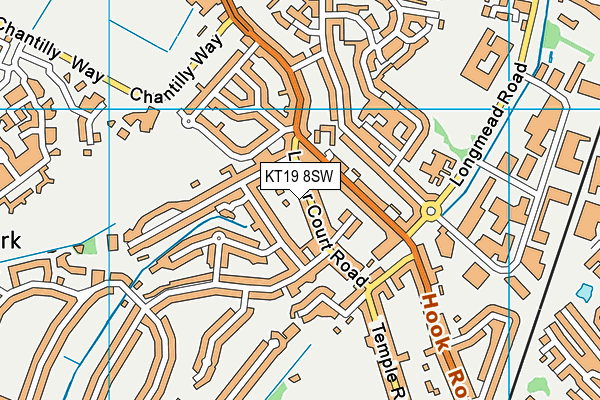 KT19 8SW map - OS VectorMap District (Ordnance Survey) KT19 8SW map - OS VectorMap District (Ordnance Survey)
