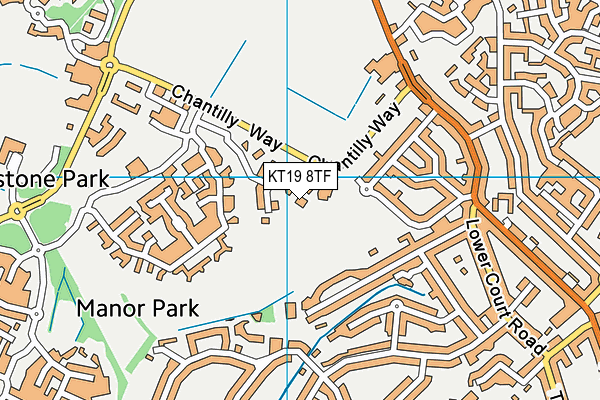 KT19 8TF map - OS VectorMap District (Ordnance Survey) KT19 8TF map - OS VectorMap District (Ordnance Survey)