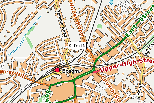 KT19 8TN map - OS VectorMap District (Ordnance Survey) KT19 8TN map - OS VectorMap District (Ordnance Survey)