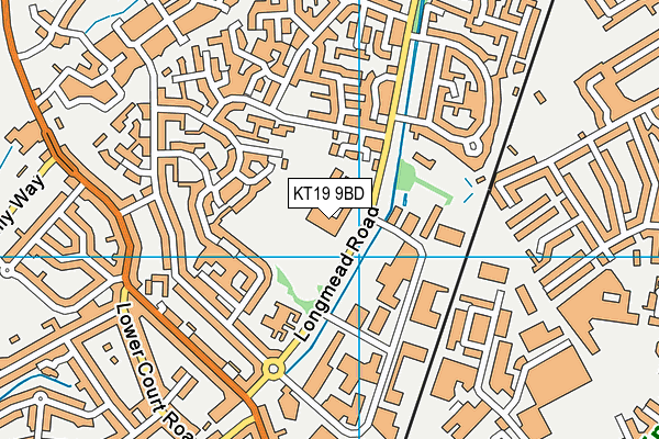 KT19 9BD map - OS VectorMap District (Ordnance Survey) KT19 9BD map - OS VectorMap District (Ordnance Survey)