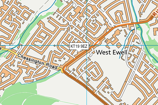 KT19 9EZ map - OS VectorMap District (Ordnance Survey) KT19 9EZ map - OS VectorMap District (Ordnance Survey)