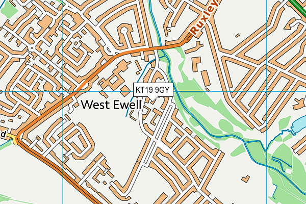 KT19 9GY map - OS VectorMap District (Ordnance Survey) KT19 9GY map - OS VectorMap District (Ordnance Survey)