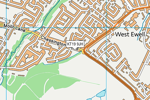 KT19 9JH map - OS VectorMap District (Ordnance Survey) KT19 9JH map - OS VectorMap District (Ordnance Survey)