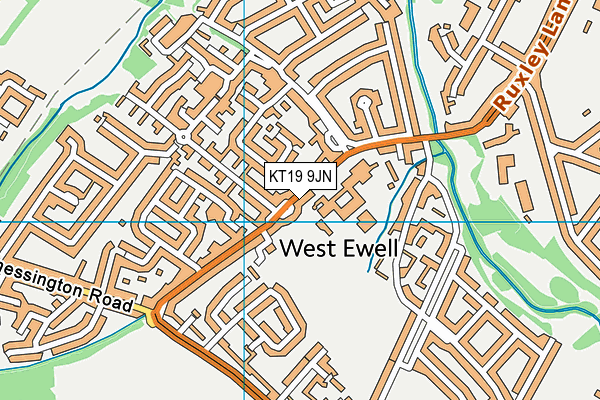 KT19 9JN map - OS VectorMap District (Ordnance Survey)