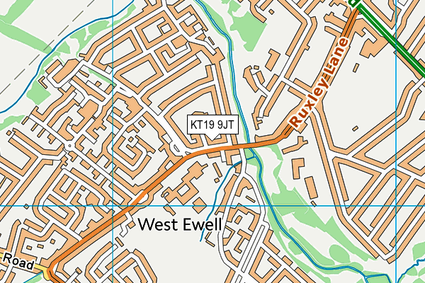KT19 9JT map - OS VectorMap District (Ordnance Survey) KT19 9JT map - OS VectorMap District (Ordnance Survey)