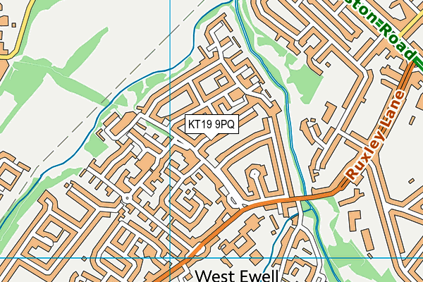 KT19 9PQ map - OS VectorMap District (Ordnance Survey) KT19 9PQ map - OS VectorMap District (Ordnance Survey)