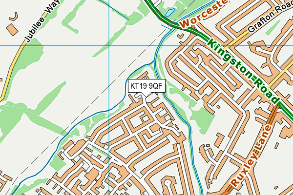 KT19 9QF map - OS VectorMap District (Ordnance Survey) KT19 9QF map - OS VectorMap District (Ordnance Survey)
